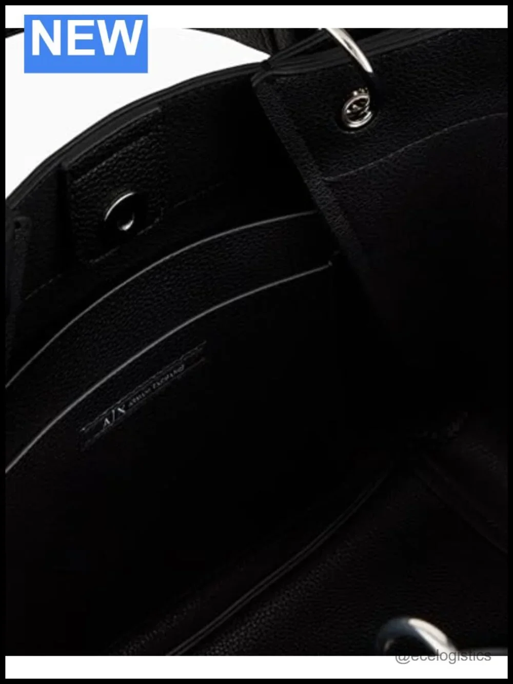 Armani Exchange Tote Bag with Button Closure